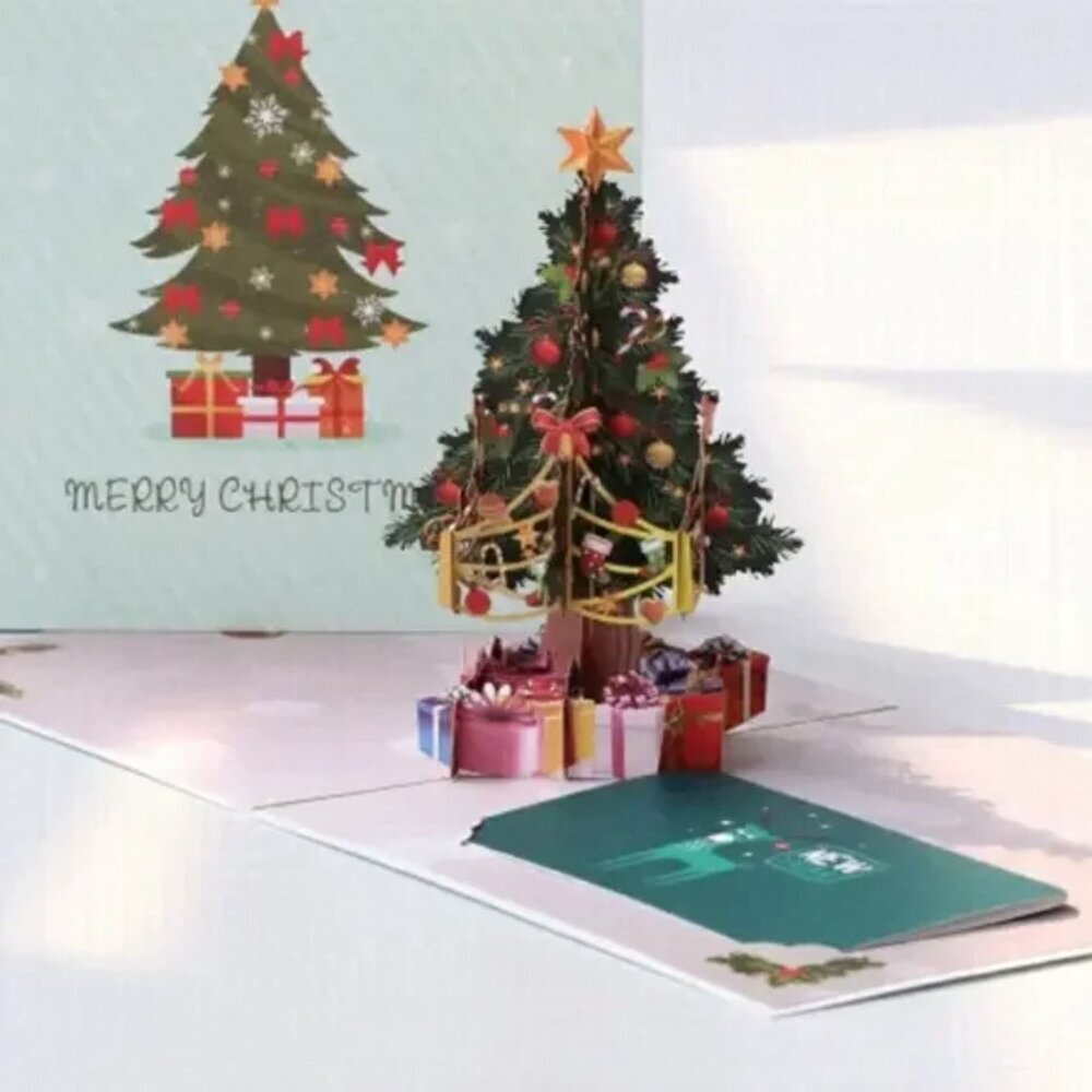 NTD 3D Pop Up Laser Cut Merry Christmas Card Holidays Gift